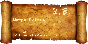Warga Britta névjegykártya